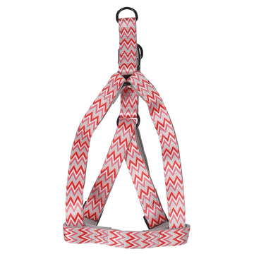 Zig-Zag Print Padded Harness, Red