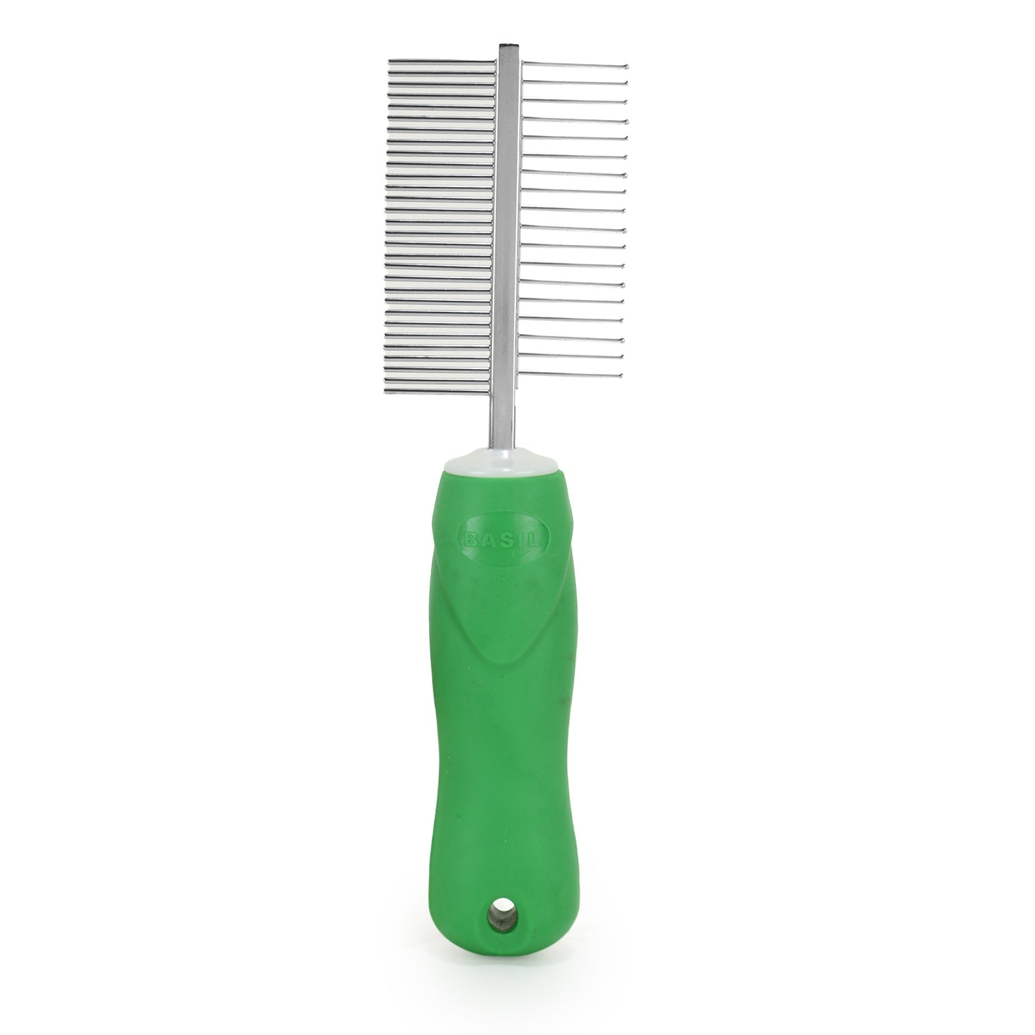 Double Sided Pet Grooming Comb with Handle for Easy Grip