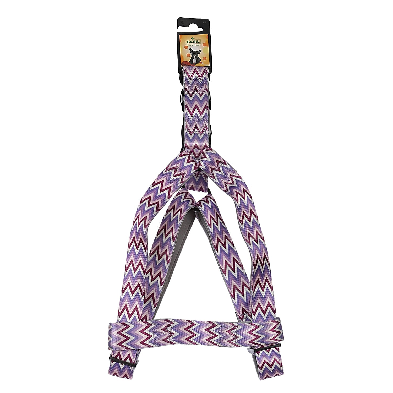 Zig-Zag Print Padded Harness, Purple