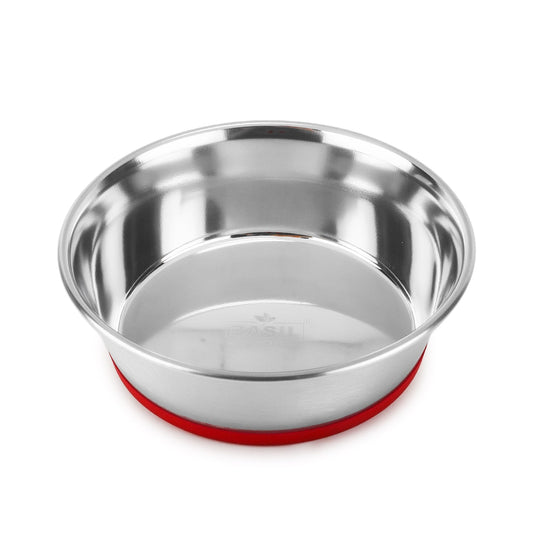 Heavy Dish Anti-Skid Steel Pet Feeding Bowls with Silicon Bottom