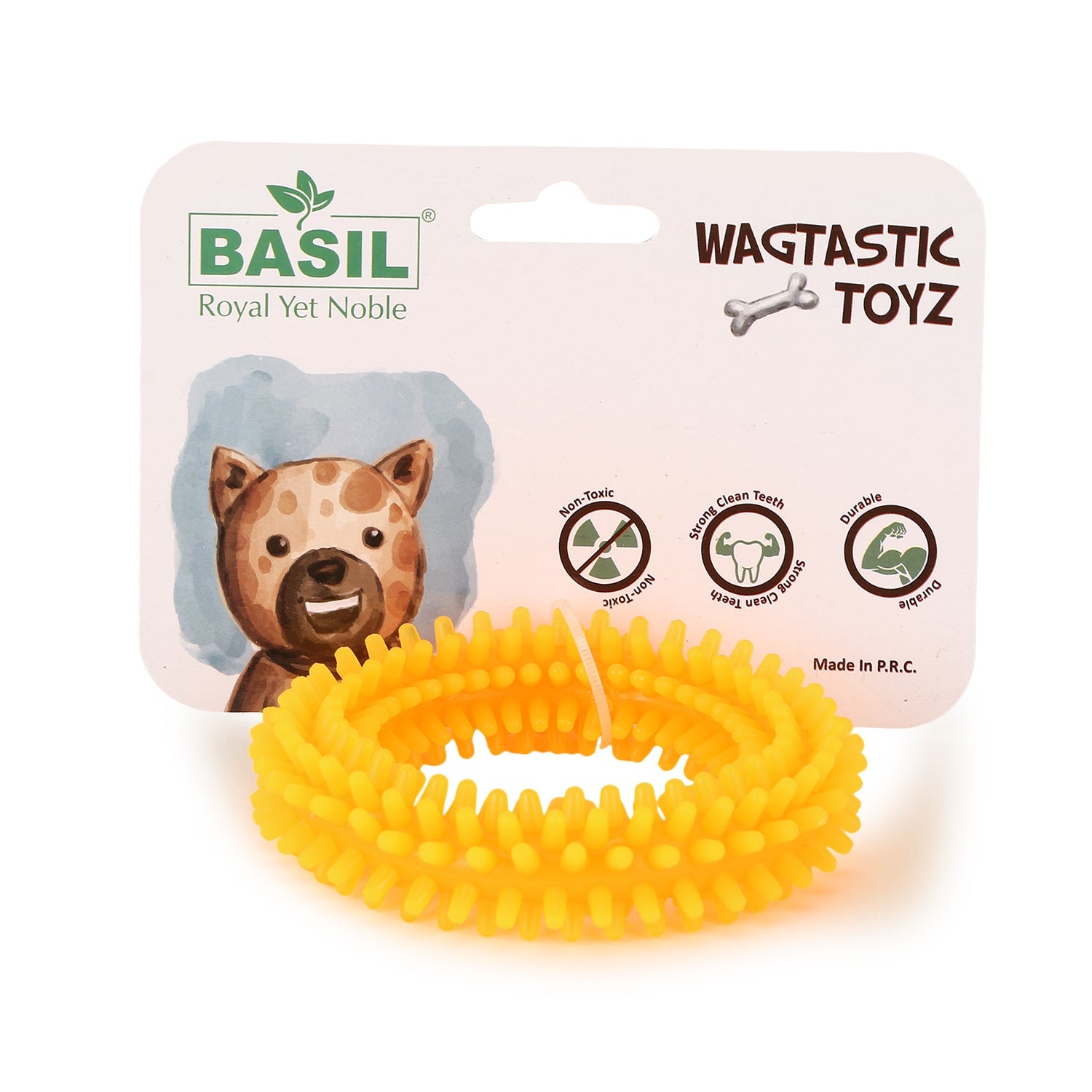 Dog Chew Toy, Spiked Ring (Orange)