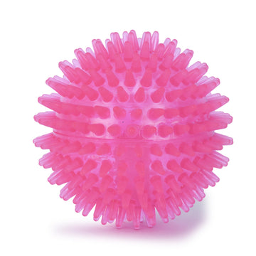 Spiked Squeaky Chew Ball for Dogs & Puppies (Pink)