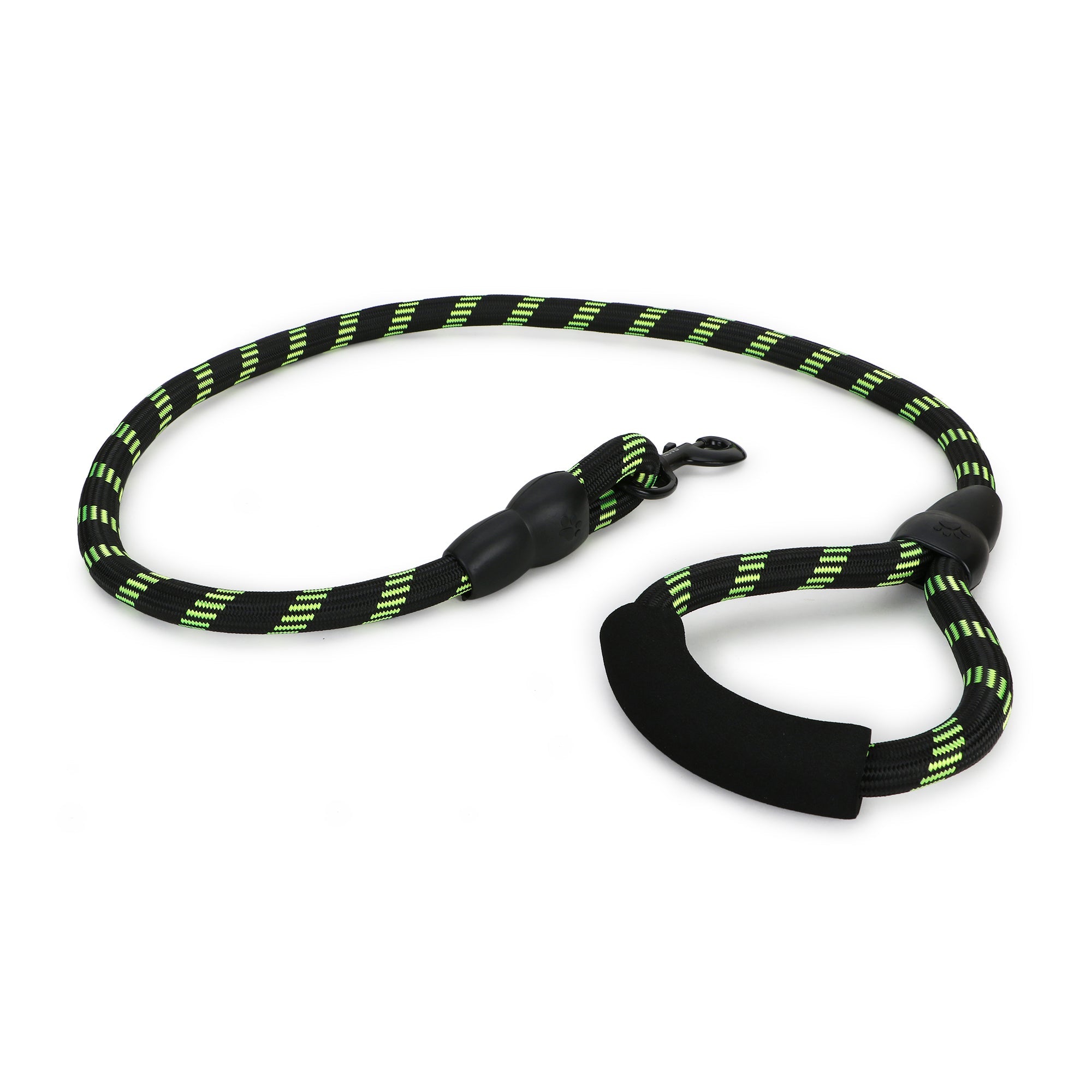 Reflective Rope Leash for Dogs & Puppies, 4 Feet (Black & Green)