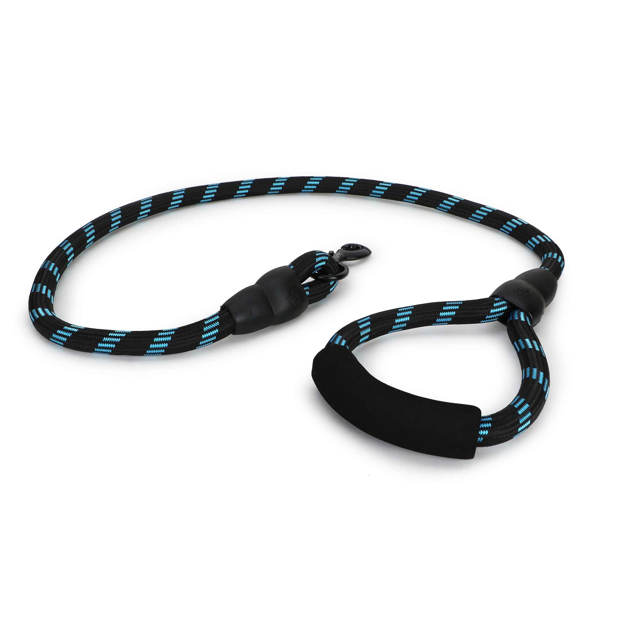 Reflective Rope Leash for Dogs & Puppies, 4 Feet (Black & Blue)