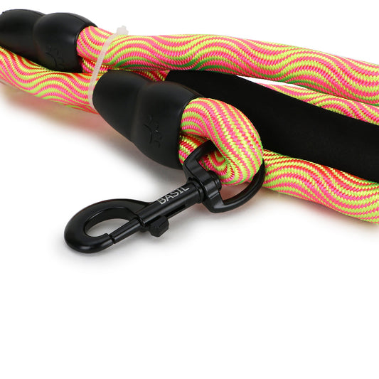 High Reflective Rope Leash for Dogs & Puppies, 4 Feet (Yellow & Pink)