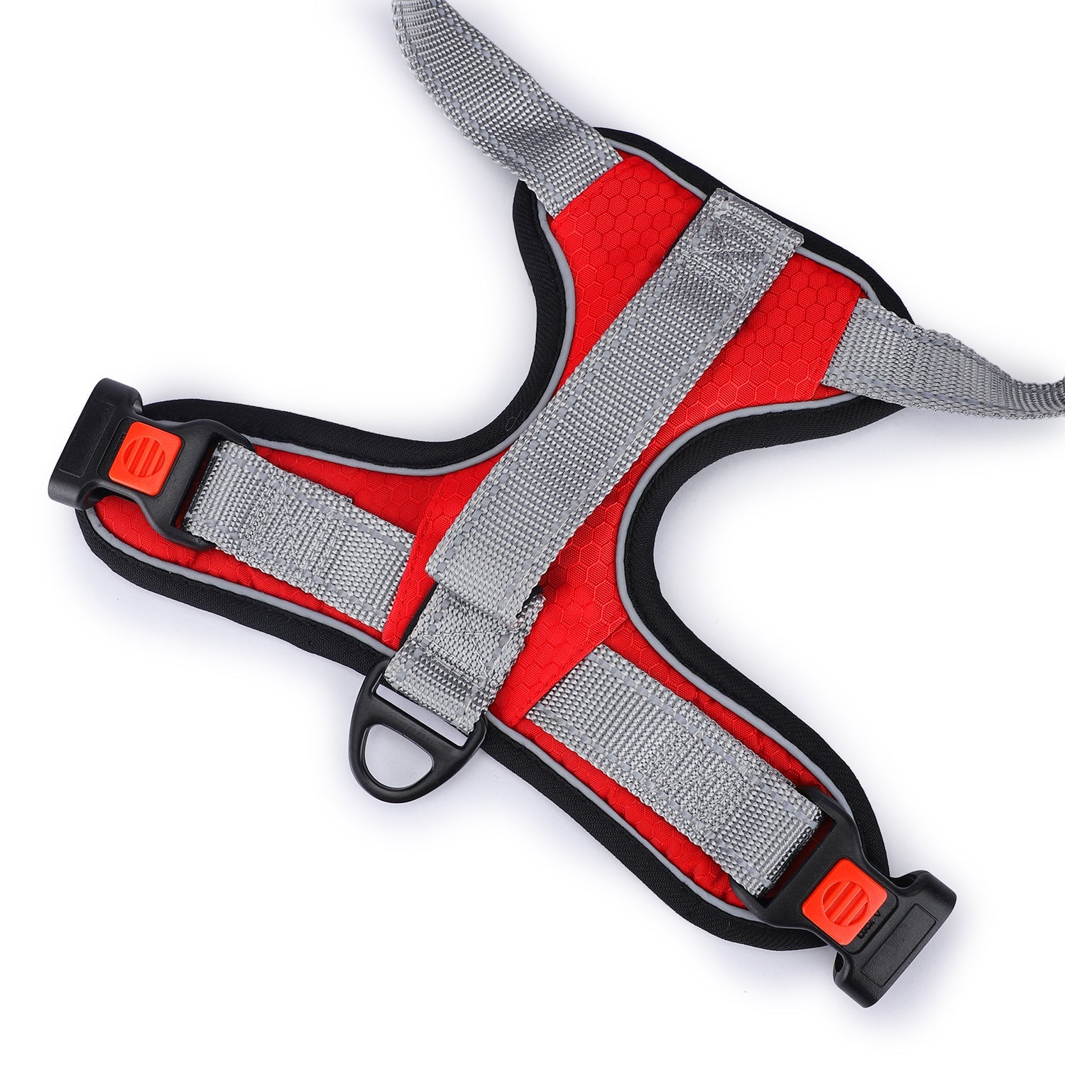 Dog Handle Harness No-Pull Adjustable Vest Harness, Reflective Red