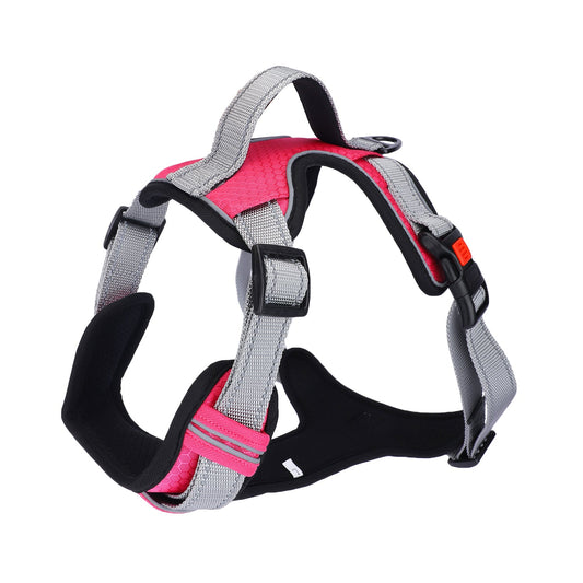 Dog Handle Harness No-Pull Adjustable Vest Harness, Reflective Pink
