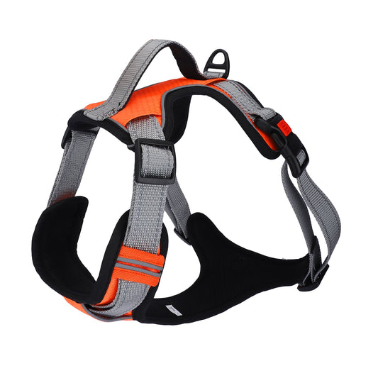 Dog Handle Harness No-Pull Adjustable Vest Harness, Reflective Orange